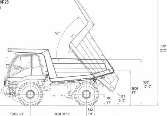 Astra RD 32 C (2007) (Quarry dump truck) truck drawings (figures)